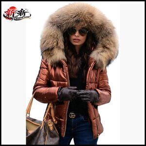 Winter Warm Down Jacket Thick Slim Flash Coat Hood Parka